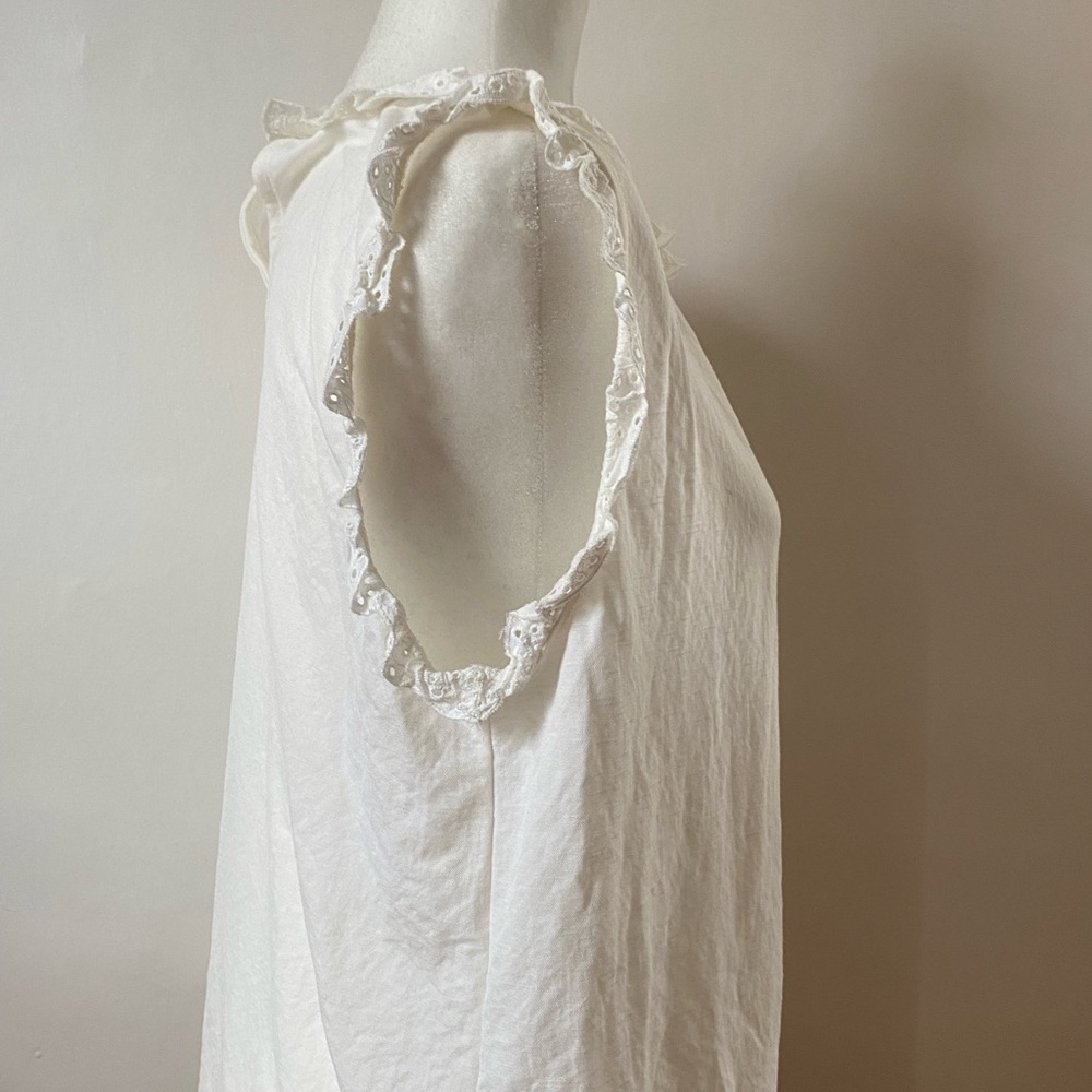 Ann Taylor | Eyelet Ruffle Shell - Picture 7 of 8